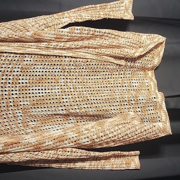 American Rag NWT Med Women's Crochet Cardigan Open Front Long Line - Picture 5 of 12